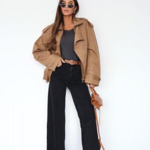 KURTKA ZAMSZOWA ZE ŚCIĄGACZEM MODERNA