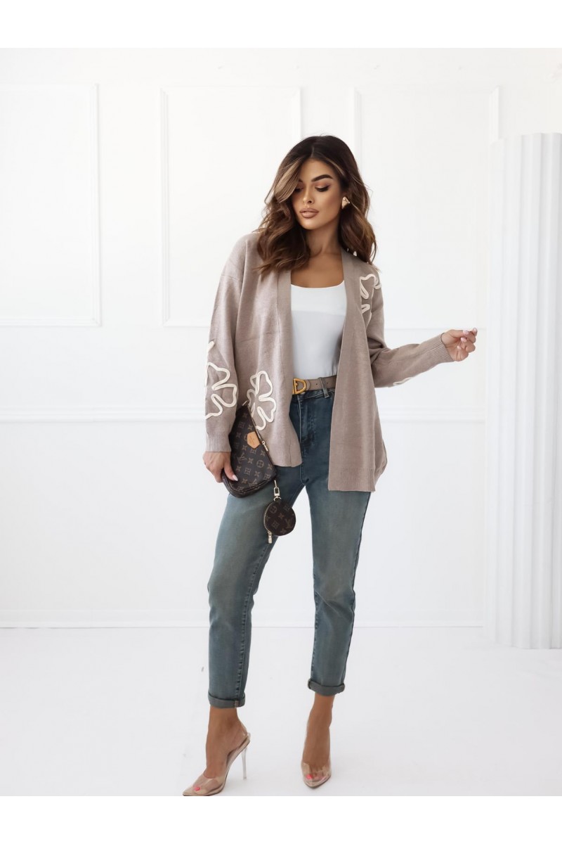 SWETER OVERSIZE Z KWIATAMI 3D OLLA - obrazek 2