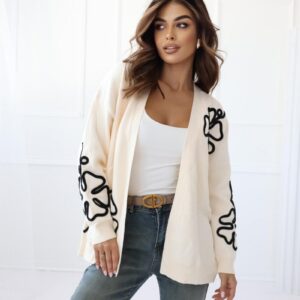 SWETER OVERSIZE Z KWIATAMI 3D OLLA