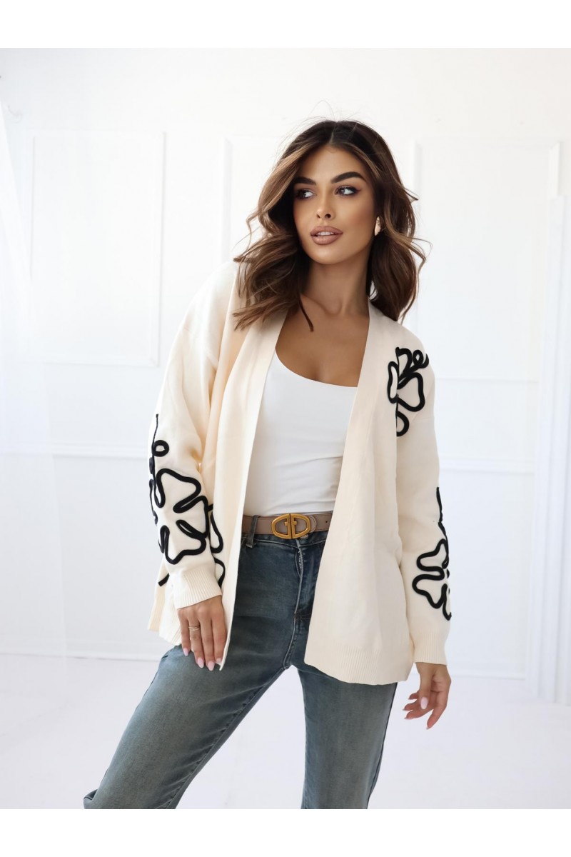 SWETER OVERSIZE Z KWIATAMI 3D OLLA