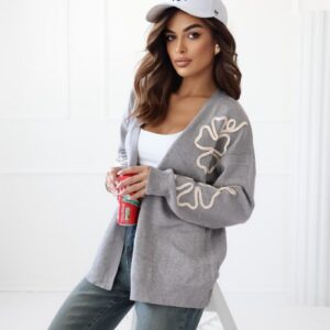 SWETER OVERSIZE Z KWIATAMI 3D OLLA