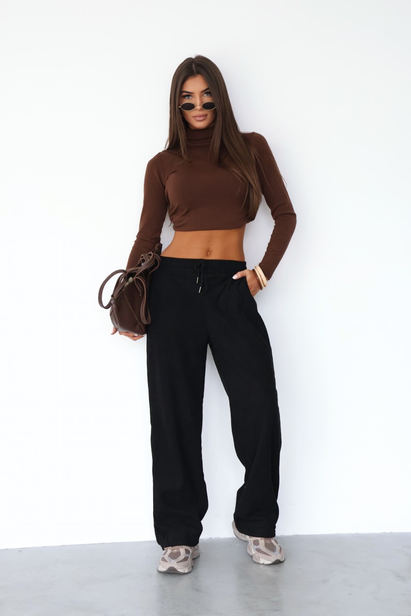 SPODNIE SZEROKA NOGAWKA SZTRUKS SOLINA