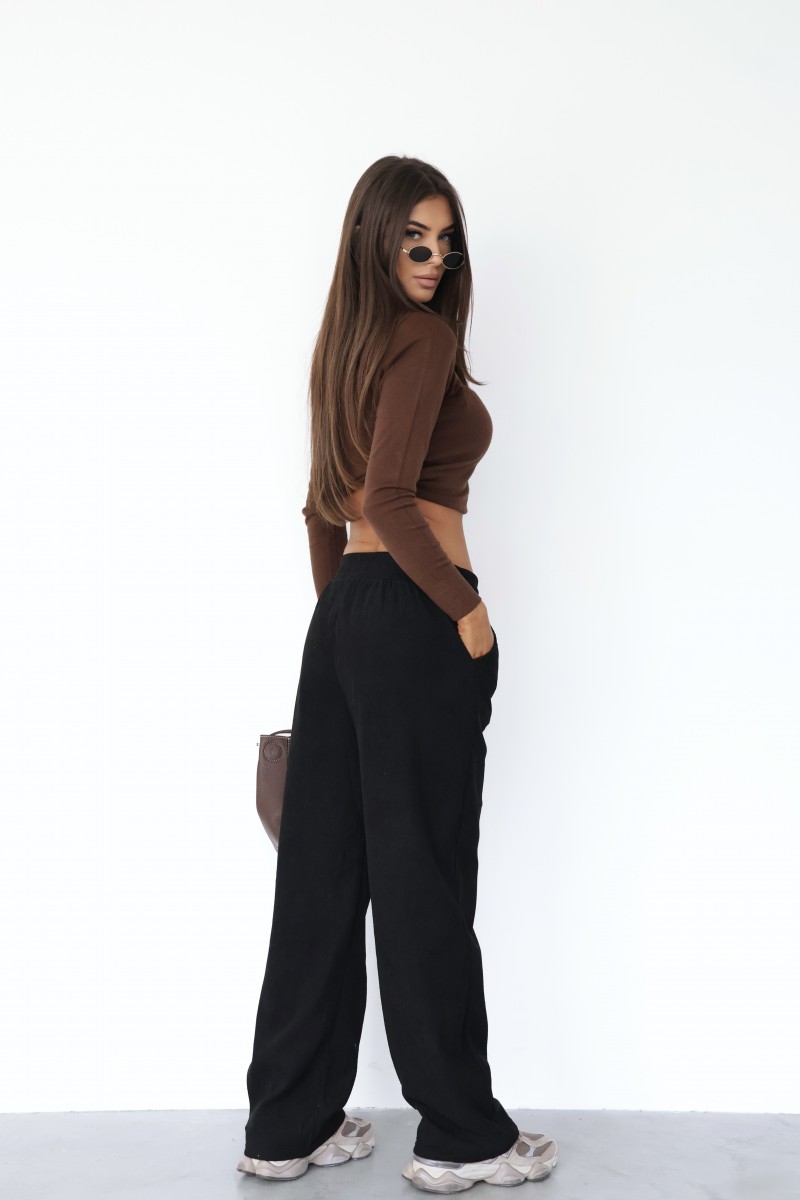 SPODNIE SZEROKA NOGAWKA SZTRUKS SOLINA - obrazek 2