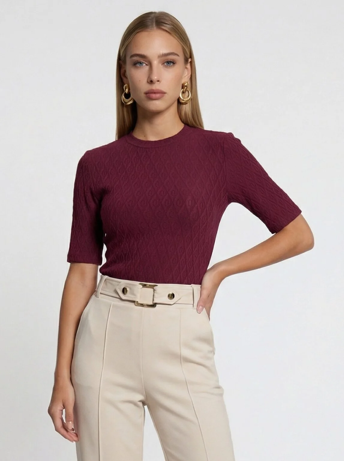 BLUZKA BORDEAUX TEXTURE - obrazek 8